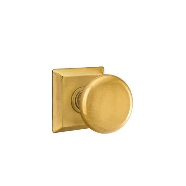 Emtek Providence Knob 2-3/8in Backset Passage, Quincy Rose for 1-1/4in to 2in Door French Antique Brass 8131PUS7 - main